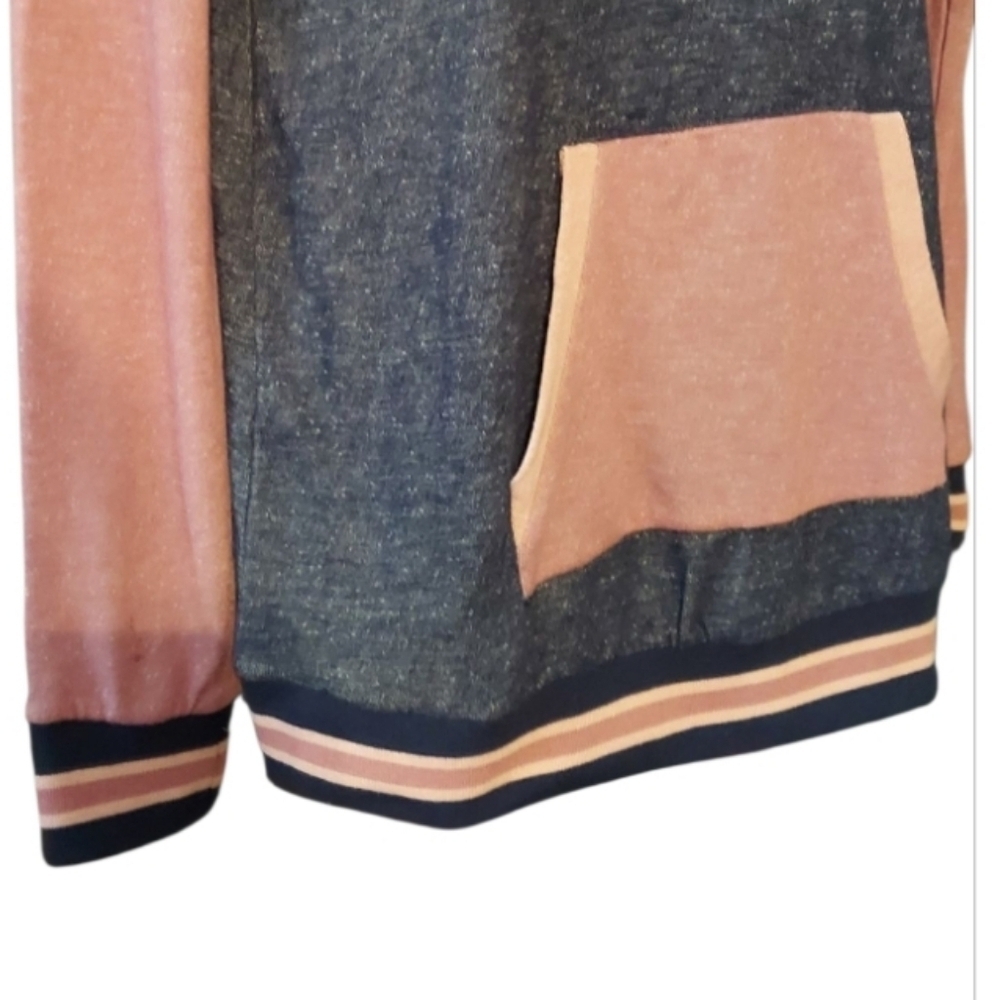 NWT Motherhood Pink and Blue Heather Colorblock Hoodie ~sz S Maternity - Picture 3 of 5